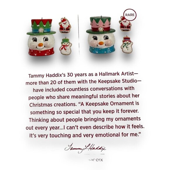 Hallmark Keepsake Cookie Jar Surprise Ornament Set With Santa & Snowman Miniatur - Picture 5 of 13